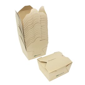 Caixa Take Away Cartão de Bambu Kraft 10,7x9x6,5cm 700ml (400 Uds)