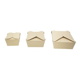 Caixa Take Away Cartão de Bambu Kraft 10,7x9x6,5cm 700ml (400 Uds)