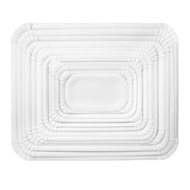 Bandeja de Cartão Rectangular Branca 9x15 cm (100 Uds)