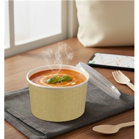 Terrina de Cartão Kraft Con Tampa PP 16 Oz/473ml (500 Uds)
