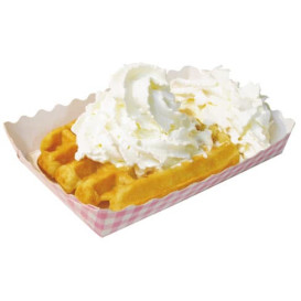 Bandeja Porta Waffle Aberta Rosa 18,2x12,2x3cm (500 Uds)