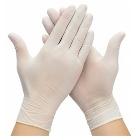 Luvas de Látex sem Talco Branco Medida S AQL 1.5 (100 Uds) 