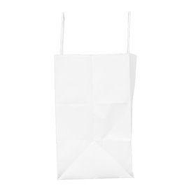 Saco Papel Branco com Alça Plana 80g/m² 32+16x27cm (25 Uds)