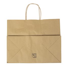 Saco Papel Kraft com Asas Torcidas 80 g/m² 32+16x26cm (25 Uds)