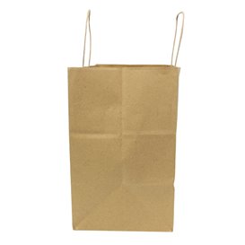 Saco Papel Kraft com Asas Torcidas 80 g/m² 32+16x26cm (25 Uds)