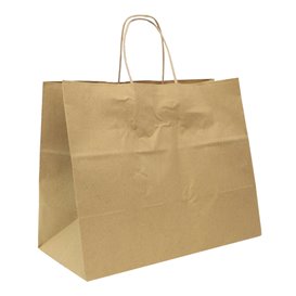 Saco Papel Kraft com Asas Torcidas 80 g/m² 32+16x26cm (25 Uds)