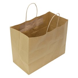 Saco Papel Kraft com Asas Torcidas 80 g/m² 32+16x26cm (25 Uds)