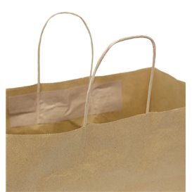 Saco Papel Kraft com Asas Torcidas 80 g/m² 32+16x26cm (25 Uds)