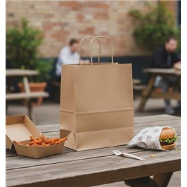 Saco Papel Kraft com Asas Torcidas 80 g/m² 22+10x28cm (250 Uds)