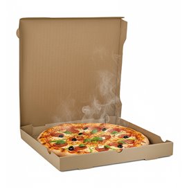 Caixa Cartão Pizza Kraft 30x30x4cm (100 Uds) Caixa Cartão Pizza Kraft 30x30x4cm (100 Uds)