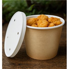 Balde de Cartao Kraft com Tampa 1750ml (150 Uds) Balde de Cartao Kraft com Tampa 1750ml (150 Uds)