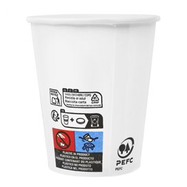  Copo de Cartão Branco 6Oz/180 ml Ø7,0cm (100 Uds)