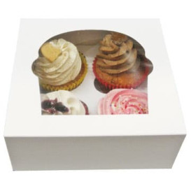 Caixa 4 Cupcakes Branco 17,3x16,5x7,5cm (140 Unidades)