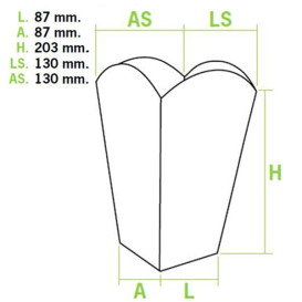 Caixa Pipocas Grande 150gr 8,7x13x20,3cm (250 Uds)