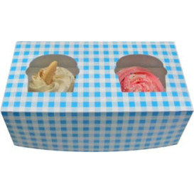 Caixa 2 Cupcakes Azul 19,5x10x7,5cm (160 Unidades)