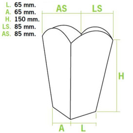 Caixa Pipocas Pequena Branca 45gr 6,5x8,5x15cm (700 Uds)