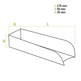 Porta Hot Dog Cartão 17x5x3,5cm (1000 Unidades)