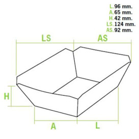 Barqueta Cartolina Kraft 9,6x6,5x4,2cm 250ml (1000 Uds)