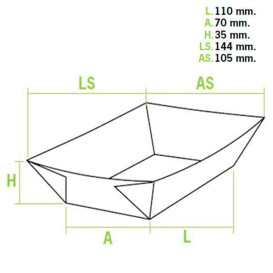 Barqueta Cartolina Kraft 11x7x3,5cm 300ml (25 Uds)