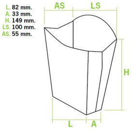 Caixa Batata Frita Grande Kraft 8,2x3,3x14,9cm (25 Uds)