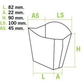 Caixa Batata Frita Pequeña Kraft 8,2x2,2x9cm (25 Uds)