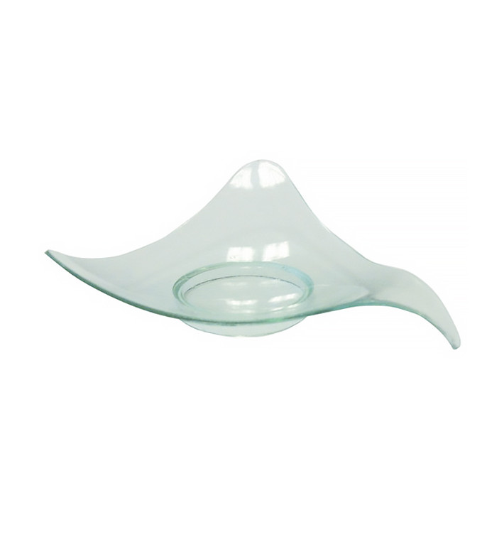 Prato Triangular Degustação Asa Transp. 8cm Prato Triangular Degustação Asa Transp. 8cm
