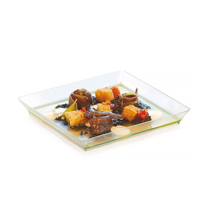 Bandeja Plastico Rigido "Water Green" 13x13cm 