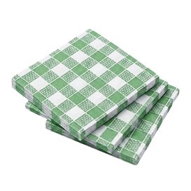 Guardanapo de Cocktail em Papel Ponta a Ponta "Vichy" Verde 20x20cm (100 Un)