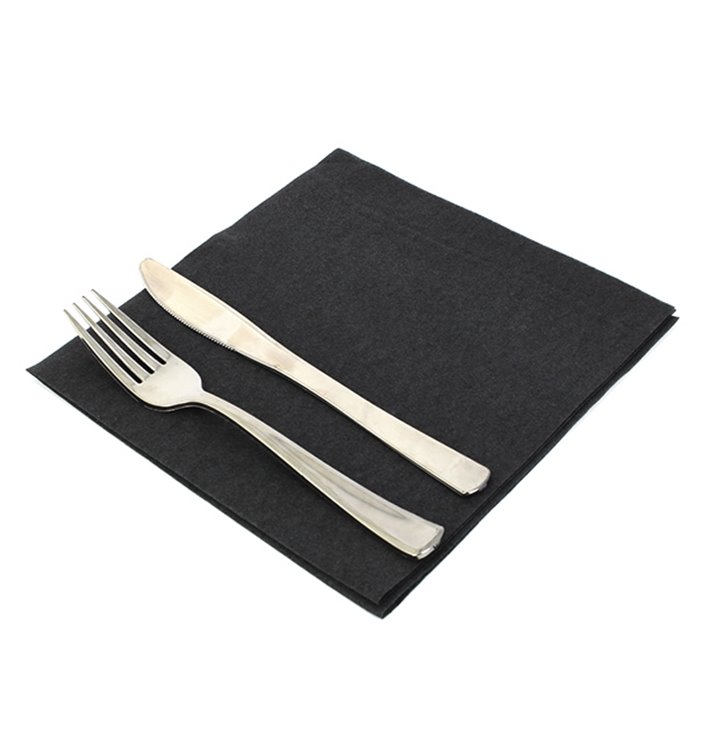 Guardanapos Airlaid Preto 40x40cm Guardanapos Airlaid Preto 40x40cm