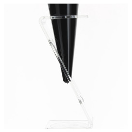 Copo Flute Plastico "Cone" Preto 100ml (24 Unidades)