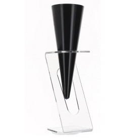 Copo Flute Plastico "Cone" Preto 100ml 