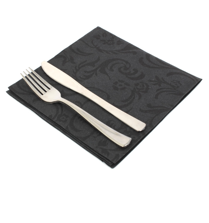 Guardanapos Damascato Airlaid Preto 40x40cm Guardanapos Damascato Airlaid Preto 40x40cm