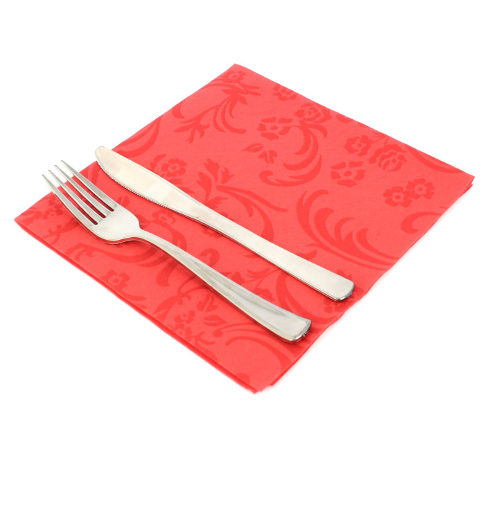 Guardanapos Damascato Airlaid Vermelho 40x40cm Guardanapos Damascato Airlaid Vermelho 40x40cm