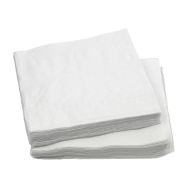 Guardanapos Papel Cocktail Branco 20x20cm (100 Uds)