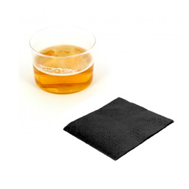 Guardanapos Papel Cocktail Preto 20x20cm (100 Uds)