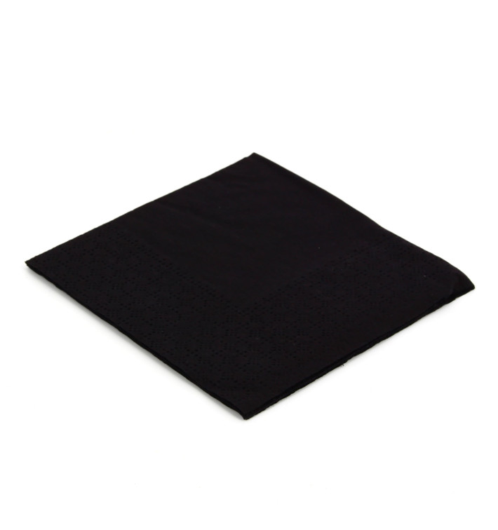 Guardanapos Papel Cocktail Preto 20x20cm (6000 Uds) Guardanapos Papel Cocktail Preto 20x20cm (6000 Uds)