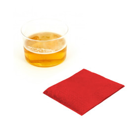 Guardanapos Papel Cocktail Vermelho 20x20cm (100 Uds)