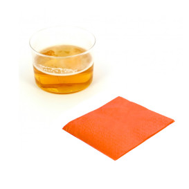 Guardanapos Papel Cocktail Laranja 20x20cm (100 Uds)