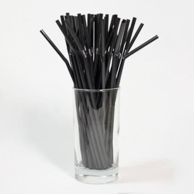 Palhinhas Flexível Pretas Ø5mm 21cm (100 Unidades)