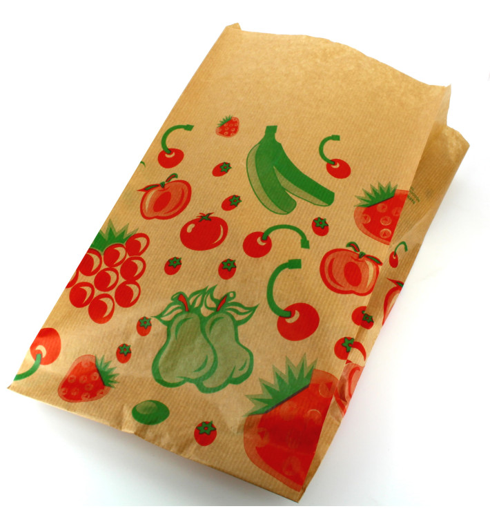 Saco Papel Kraft para Fruta 22+12x36 cm Saco Papel Kraft para Fruta 22+12x36 cm