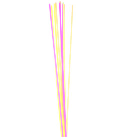 Palhina Direita Neon para Bebidas Ø8mm 70cm (25 Unidades)